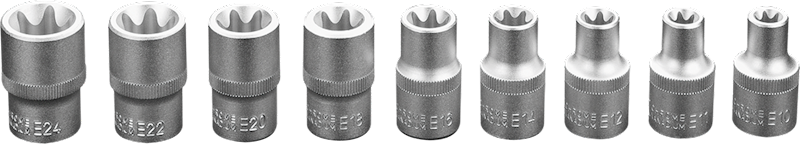 Nasadki 1/2" E10-E24 kpl. 9szt. NEO