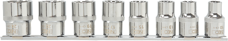 Nasadki 1/2" 12-kąt ,spline, kpl.8szt.listwa NEO