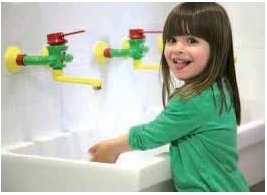IDRAL Bateria umywalkowa ścienna dla dzieci 1221 KIDS