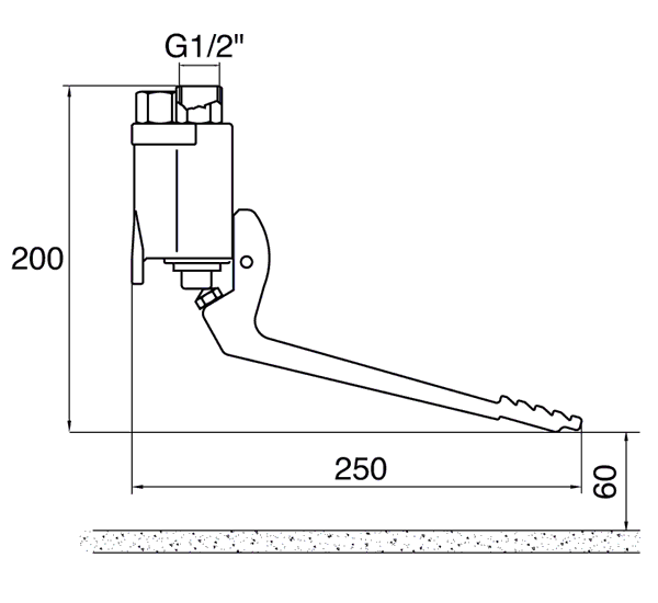 IDRAL Zawór nożny ścienny 02068