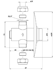 IDRAL Zawór natryskowy czasowy podtynkowy 08140/E