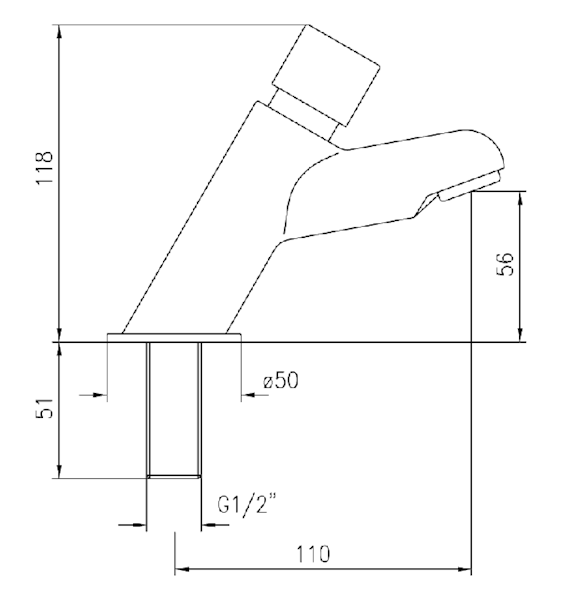 IDRAL Zawór umywalkowy czasowy stojący 08210