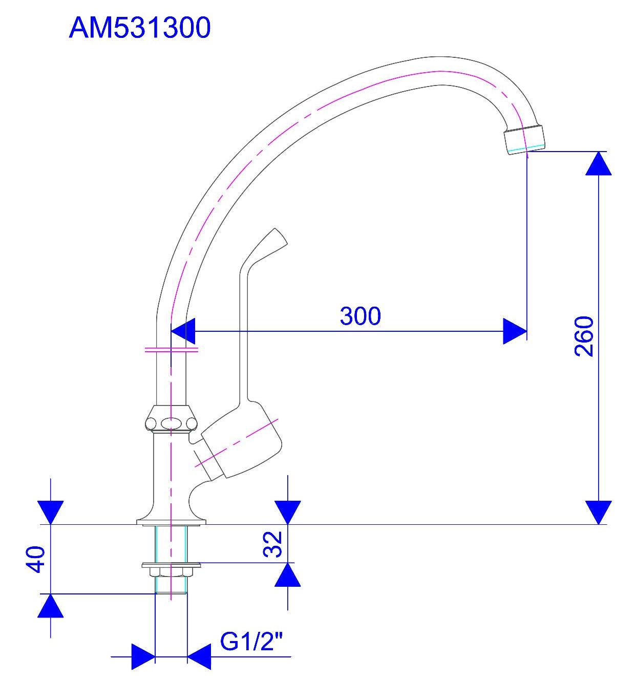 ROSAN Zawór stojący "lekarski" J300 MEDICAL AM531300