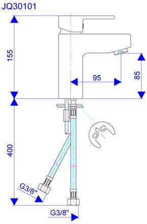 ROSAN Bateria umywalkowa stojąca QUADRO JQ30101