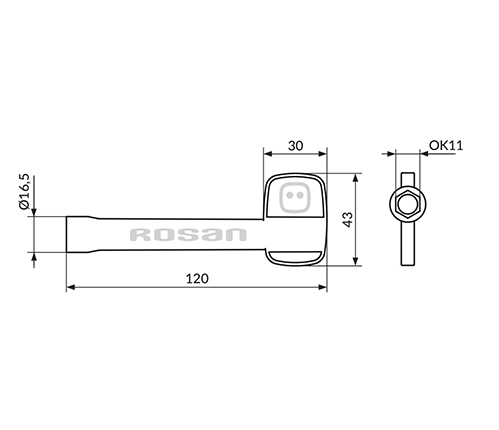 ROSAN Klucz do zestawu PSET02S 11mm