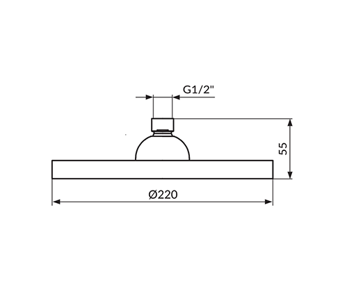 ROSAN Głowica natryskowa Fi. 220 DARK