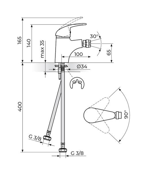 ROSAN Bateria bidetowa KING J391001