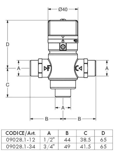 IDRAL Mieszacz termostatyczny G1/2"