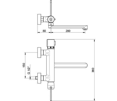 Bateria umyw."łokciowa" termostatyczna THERMO