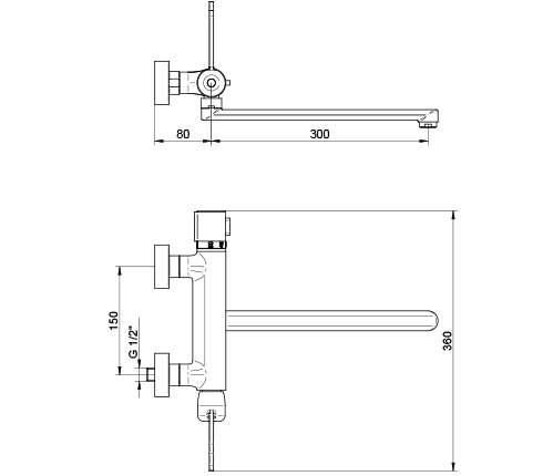 Bateria umyw."łokciowa" termostatyczna THERMO