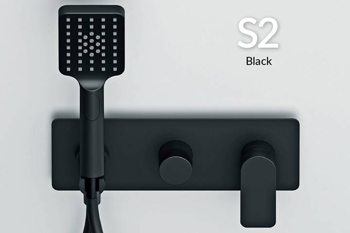 STOLZ Bateria umywalkowa stojąca 3-otw. wysoka S2 BLACK