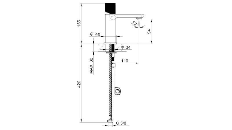 STOLZ Bateria umywalkowa stojąca S2 BLACK-GOLD