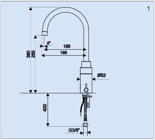 Bezdotykowa bateria umyw. WBS 2.2B L1.1