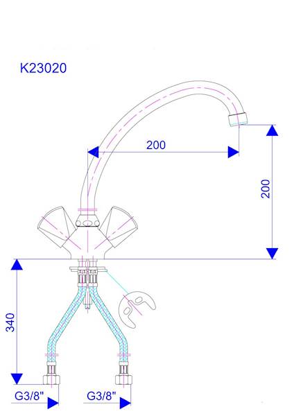 ROSAN Bateria zlewozmywakowa stojąca KLASIK K230185
