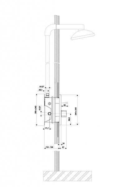 SENZOR SABA R1.2-TL EXT Bezdotykowa bateria prysznicowa podtynkowa 6V DC