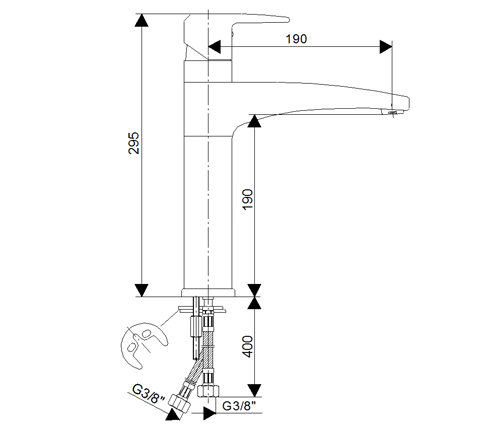 ROSAN Bateria zlewozmywakowa stojąca CUBO3 JC38101