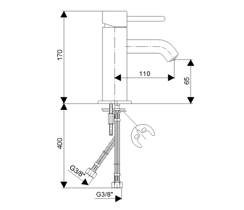 ROSAN Bateria umywalkowa stojąca ZERRO JZ30101