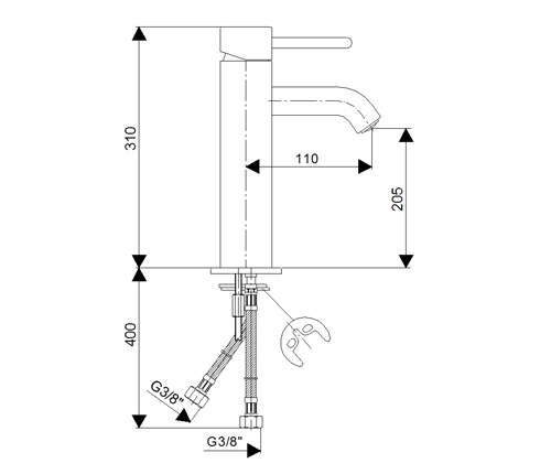 ROSAN Bateria umywalkowa stojąca wysoka ZERRO JZ30109