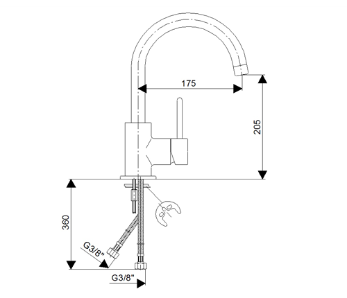 ROSAN Bateria zlewozmywakowa stojąca ZERRO JZ38101