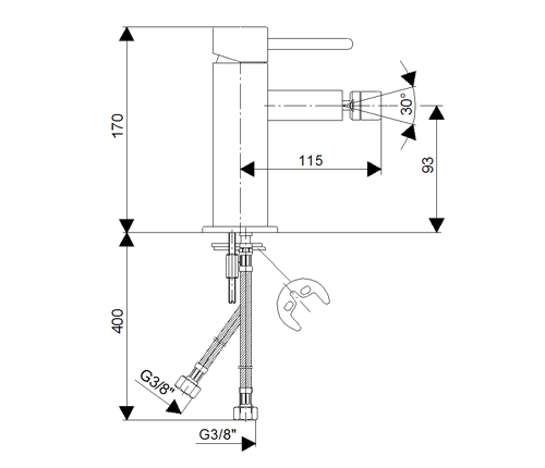 ROSAN Bateria bidetowa stojąca ZERRO JZ39101