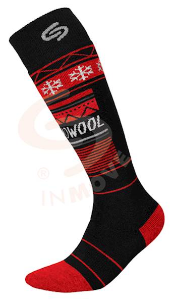 SKI D.THERMOWOOL czarno-czerwony 41-43