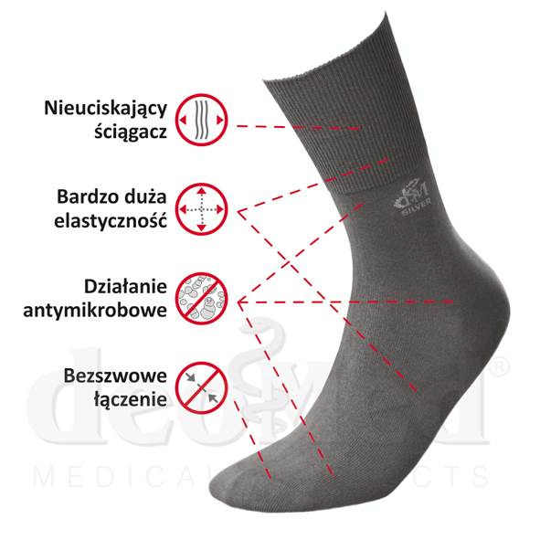 Skarpetki DEOMED COTTON SILVER czarny 39-42 *)
