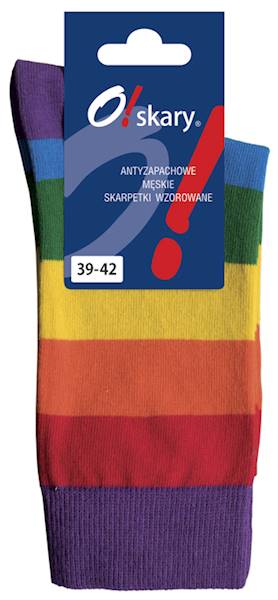 Skarpetki O!skary m.TĘCZOWE 43-46