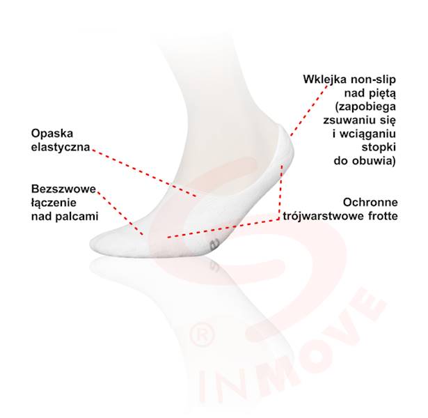 Skarpetki INVISIBLE non-slip beżowy 41-43