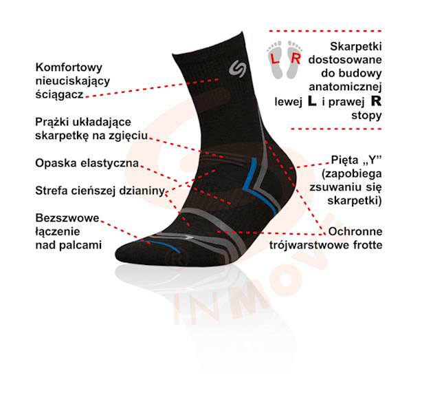 Skarpetki NORDIC WALKING DEOD.czarny 44-46