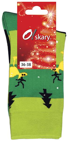 Skarpetki O!skary d.św. RENIFER PASKI ziel. 36-38
