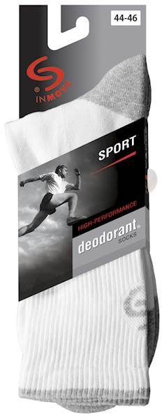 Skarpetki SPORT DEODORANT biały+ popielaty 35-37