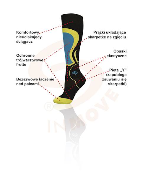 Skarpetki SKI KID DEODORANT czarny+pomar. 30-32