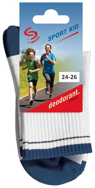 Skarpetki SPORT KID szary+niebieski 30-32