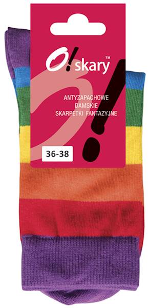 Skarpetki O!skary d. tęczowe 36-38
