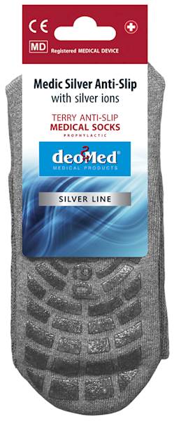 Skarpetki MEDIC SILVER ANTI-SLIP szary 44-46
