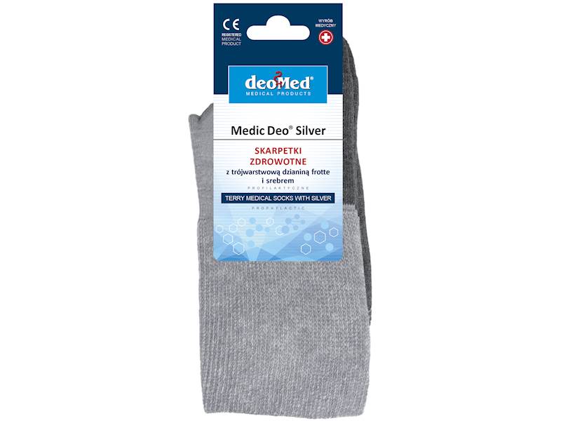 Skarpetki MEDIC DEO SILVER pop.-szary 47-49 *)