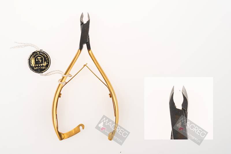 Cążki do skórek półzłote z zamkiem 5mm/12cm - B322