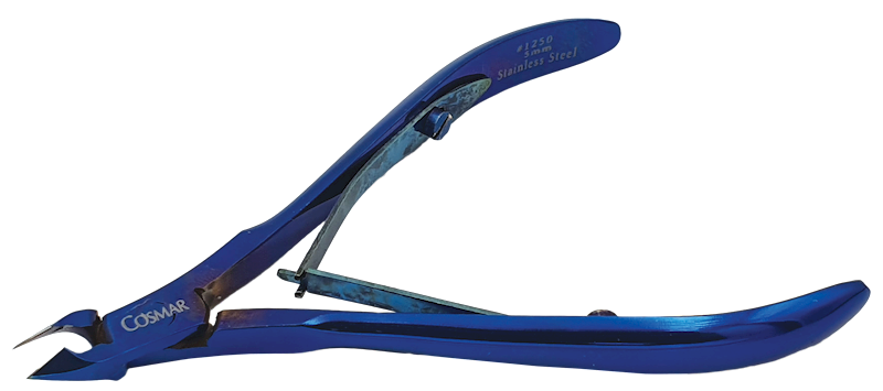 Cążki do skórek blue titanium, pod sprężyna 5mm dł