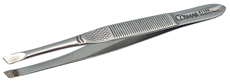 Pęseta kosmetyczna skośna srebrna dł 9 cm 1102