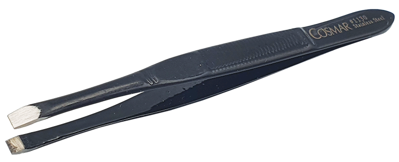Pęseta kosmetyczna prosta czarna dł 9 cm 1130