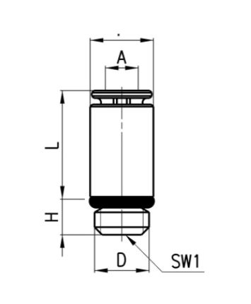CAMOZZI 6512 10-1/4-M ZŁĄCZKI WTYKOWE PROSTE MET.