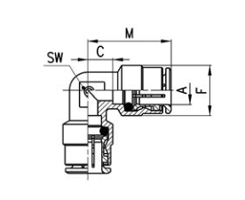 CAMOZZI 6550 4 KOLANKO WTYKOWE FI 4