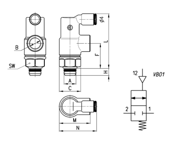CAMOZZI VBO 3/8 ZAWÓR BLOKUJĄCY G 3/8"