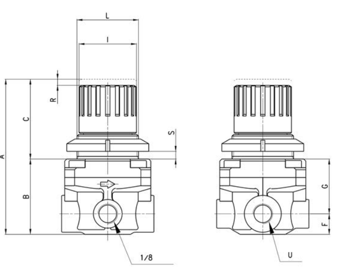 CAMOZZI M008-RS02 REDUKTOR CIŚNIENIA POWIETRZA