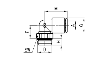 CAMOZZI 7522 6-M5 ZŁĄCZKA KĄTOWO WTYKOWA COMPACT