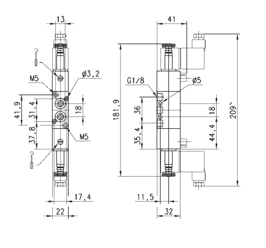 CAMOZZI 364-E11-02 ELEKTROZAWÓR 5/3 1/4"