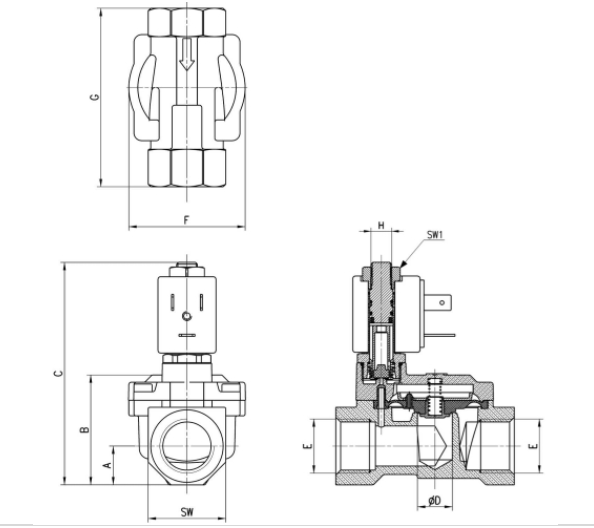 CAMOZZI CFB-D22C-R1 ELEKTROZAWÓR 2/2 NC 1/4