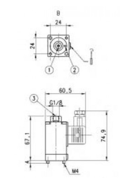 CAMOZZI 600-450-A63 ELEKTROZAWÓR 3/2 NC 24V