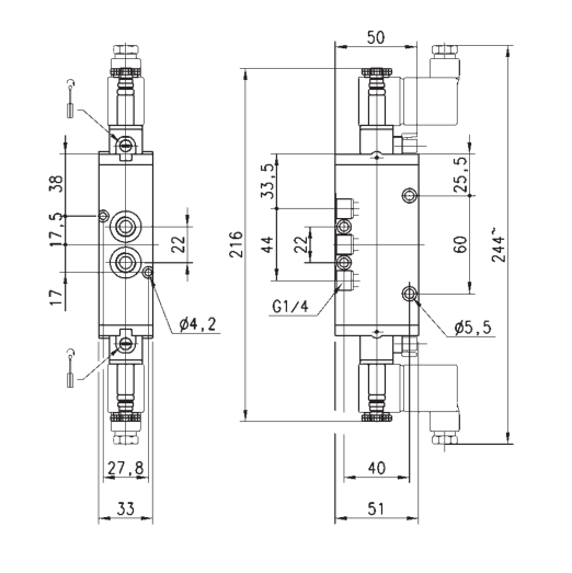CAMOZZI 454-011-22IL ELEKTROZAWÓR 5/2 1/4"