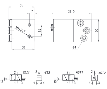 CAMOZZI 2LT-SB4-B MODUL LOGICZNY "NOT"